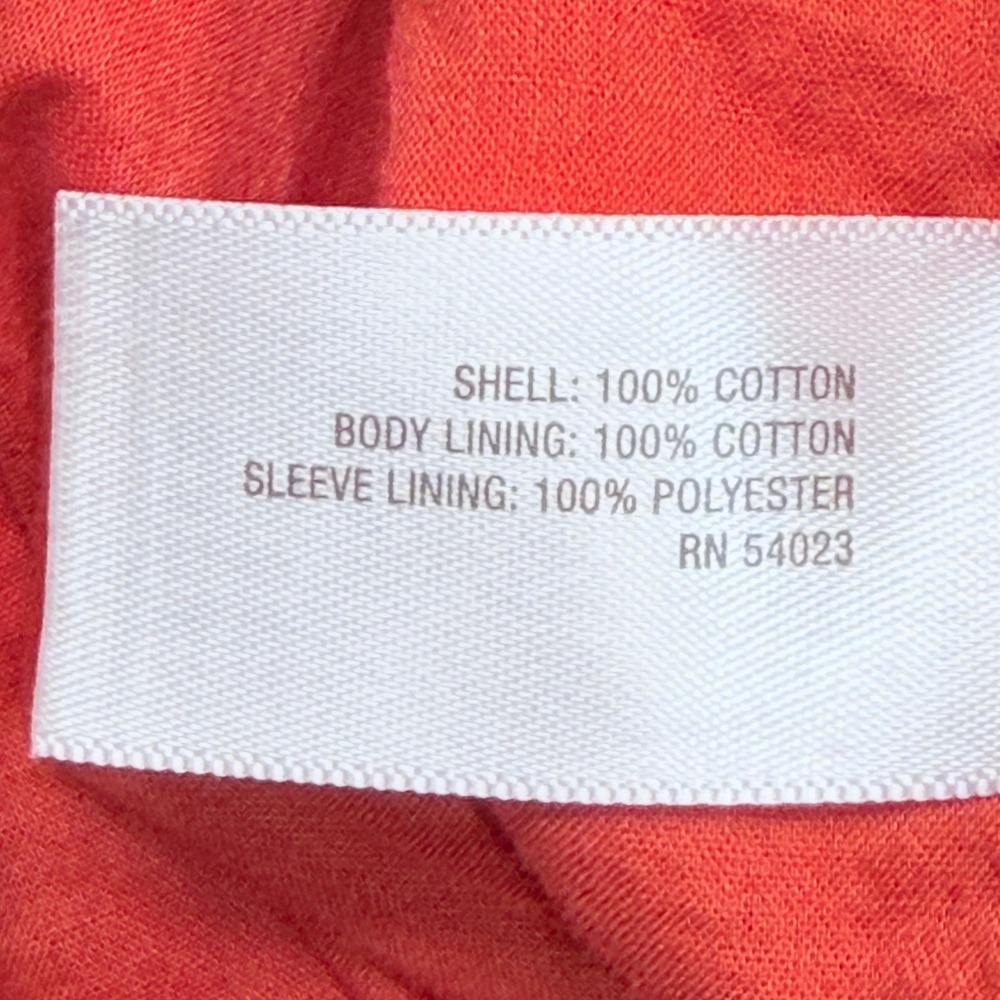 Old Navy Pea Coat Women XL Coral Red Double Breasted 100% Cotton Jacket 2010 Y2K - Picture 4 of 7